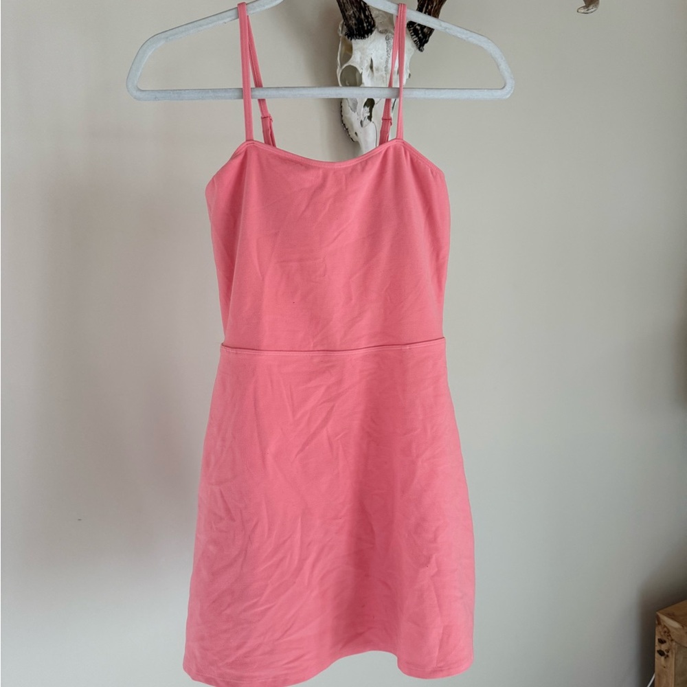 ALO Yoga Pink Spaghetti-Strap Mini Tennis Dress
